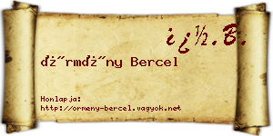 Örmény Bercel névjegykártya